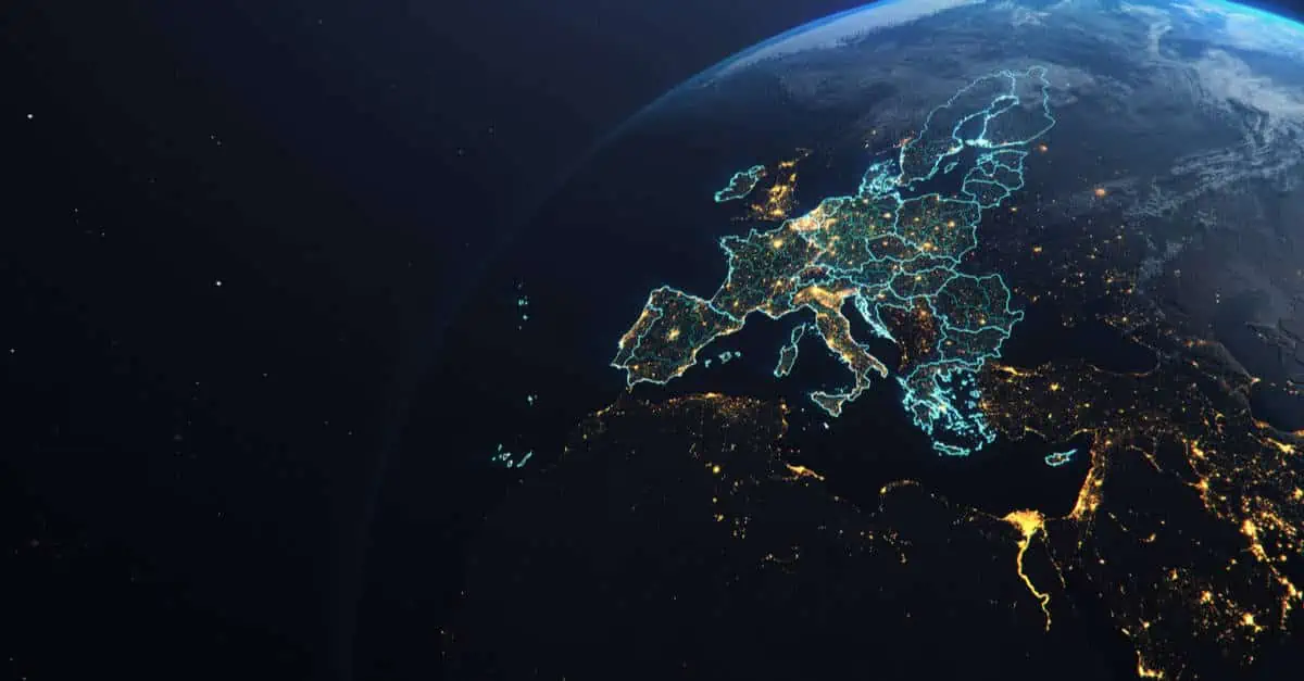 Vue satellite sur l'Europe