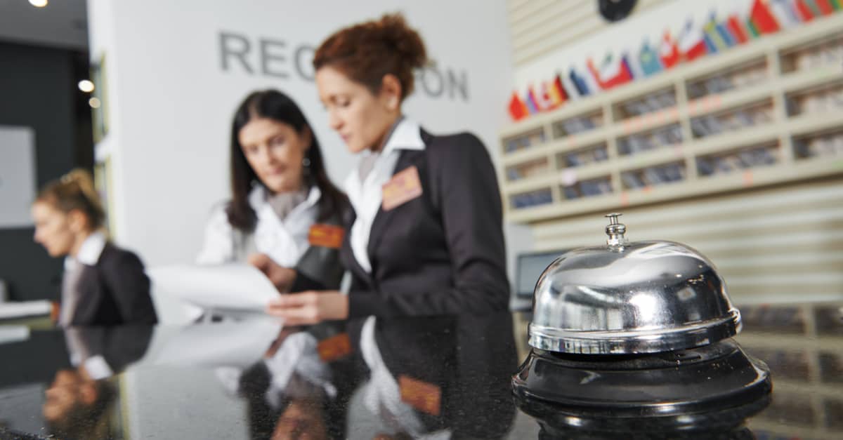 Réception d'un hôtel