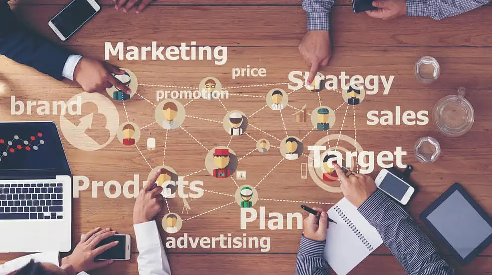 Illustration de réunion d'équipe marketing