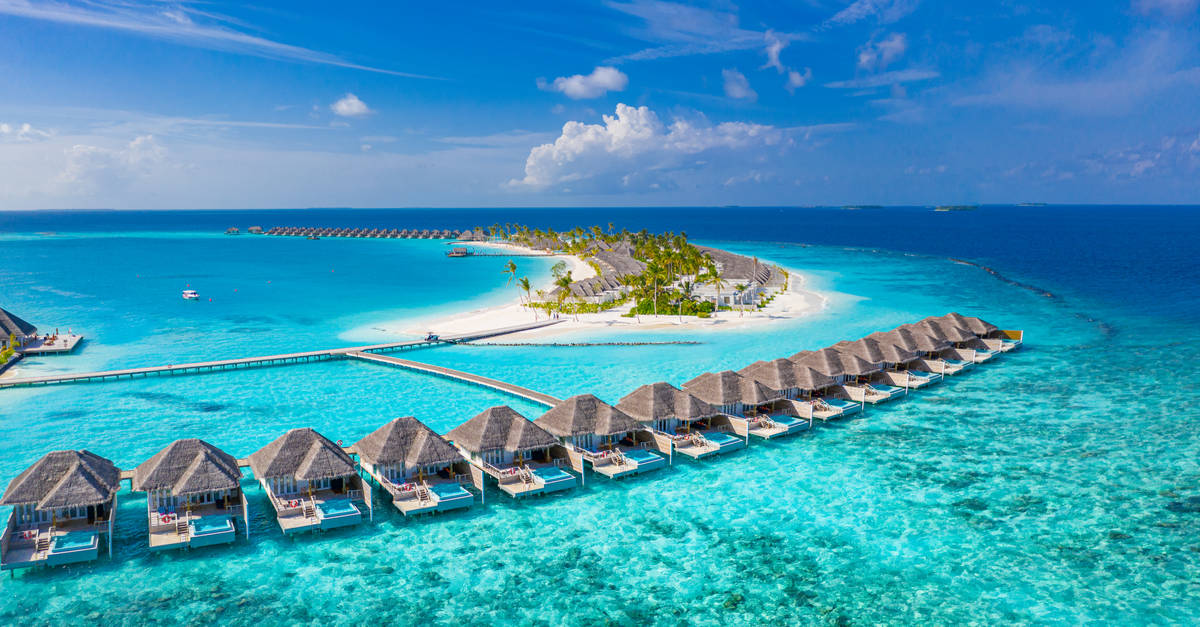 Paysage aérien aux Maldives